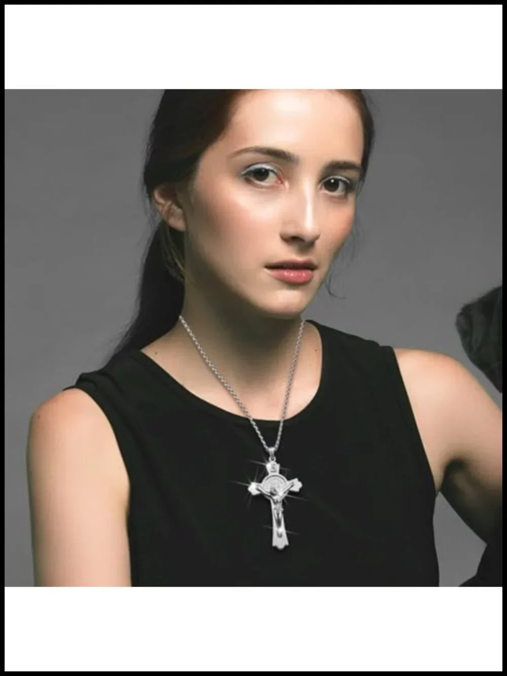 St Benedict Crucifix Necklace for Protection Religious Faith Pendant Gift